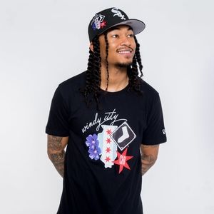 Men's Chicago White Sox New Era Black City Cluster T-Shirt Size XLARGE